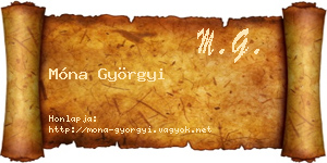 Móna Györgyi névjegykártya